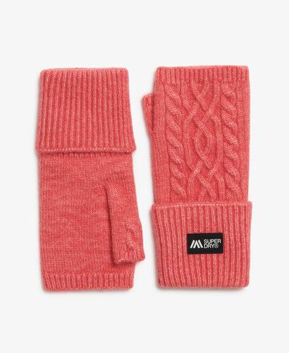 Women's Cable Luxe Handwarmer Gloves Pink / Cord Pink - Size: 1SIZE - Superdry - Modalova