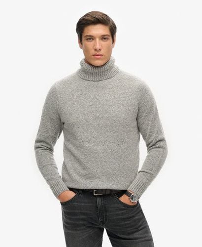 Men's Brushed Roll Neck Jumper Grey / Dove Grey Marl - Size: L - Superdry - Modalova