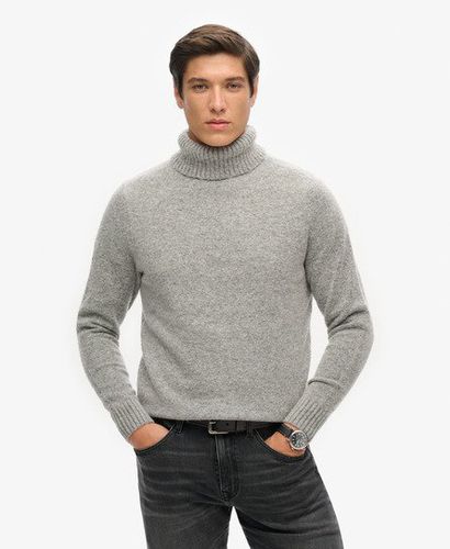 Men's Brushed Roll Neck Jumper Grey / Dove Grey Marl - Size: M - Superdry - Modalova