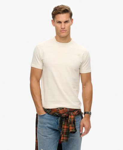 Men's Organic Cotton Vintage Texture T-Shirt Beige / White Sand - Size: Xxl - Superdry - Modalova