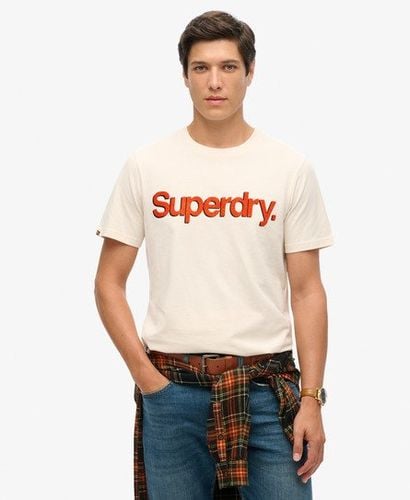 Men's Classic Core Logo Shadow T-Shirt Cream / Oatmeal Beige - Size: XL - Superdry - Modalova