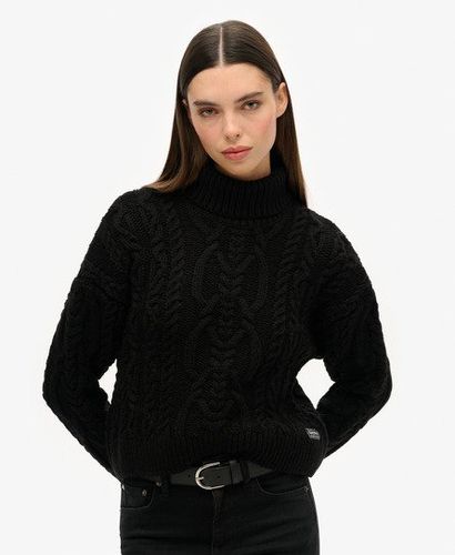 Women's Strickpullover mit Zopfmuster und Rollkragen - Größe: 42 - Superdry - Modalova