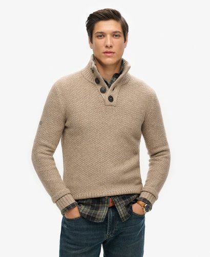 Men's Grob Gestrickter Pullover mit Knopfleiste - Größe: S - Superdry - Modalova