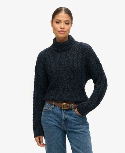 Women's Strickpullover mit Zopfmuster und Rollkragen - Größe: 44 - Superdry - Modalova