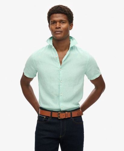 Men's Studios Casual Linen Shirt Green / Spearmint Light Green - Size: M - Superdry - Modalova