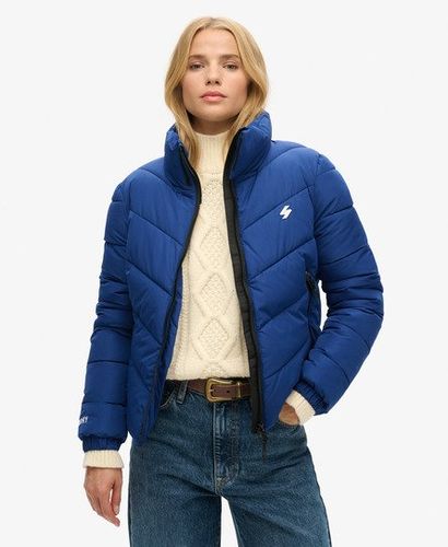 Women's Non Hooded Sports Puffer Jacket Navy / Supermarine Navy - Size: 8 - Superdry - Modalova