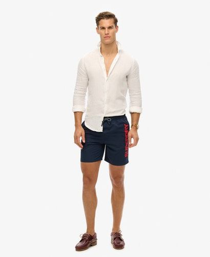 Men's Sport Graphic 17-inch Recycled Swim Shorts Navy / Richest Navy - Size: M - Superdry - Modalova
