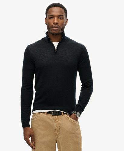 Men's Merino Half Zip Jumper Black - Size: M - Superdry - Modalova