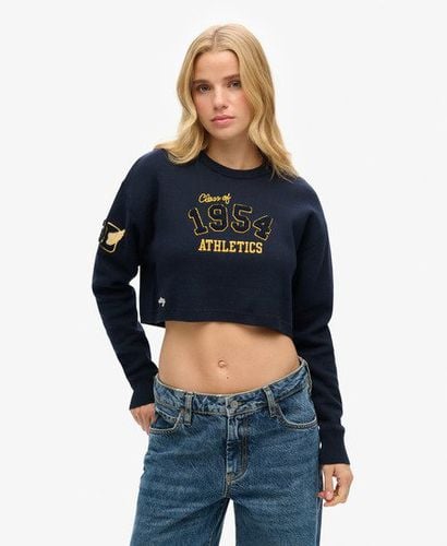 Women's Kurzer College-Pullover mit Rundhalsausschnitt - Größe: 40 - Superdry - Modalova