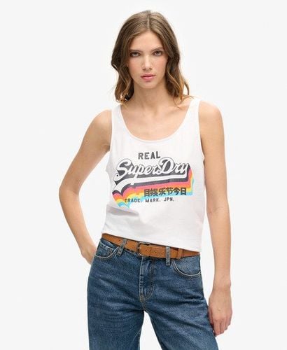 Ladies Slim Fit Vintage Logo Vest Top, White, Size: 10 - Superdry - Modalova