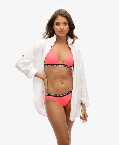 Women's Triangle Elastic Bikini Top Pink / Hyper Fire Pink - Size: 16 - Superdry - Modalova