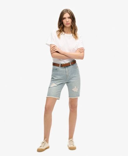 Women's Bermuda Boy Shorts Light Blue / Light Indigo Destroy - Size: 25 - Superdry - Modalova