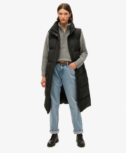 Women's Longline Puffer Gilet Black - Size: 12 - Superdry - Modalova