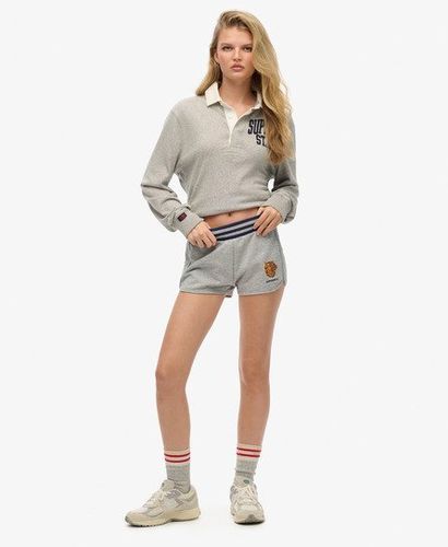 Women's Vintage Collegiate Shorts Grey / Athletic Grey Marl - Size: 14 - Superdry - Modalova