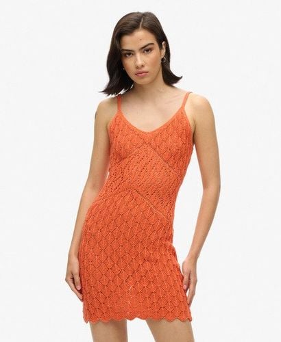 Women's Crochet Cami Mini Dress Cream / Hot Coral - Size: 8 - Superdry - Modalova