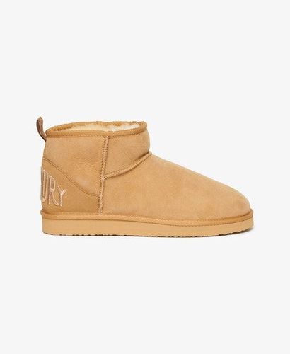 Women's Suede Sherpa Mini Boots Tan / Light Tan - Size: 7-8 - Superdry - Modalova