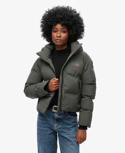 Women's Hooded Boxy Puffer Jacket Green / Enamel Green - Size: 12 - Superdry - Modalova