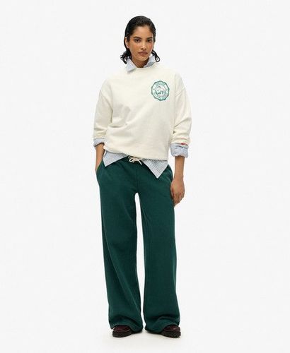 Women's Essential Logo Wide Leg Joggers Green / Dark Pine Green - Size: 8 - Superdry - Modalova