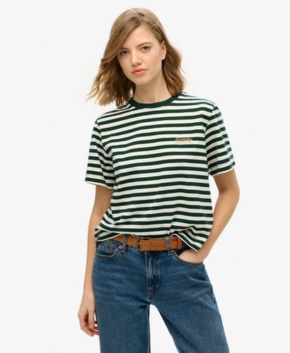 Women's Country Club Plain T-shirt Green / Green Stripe - Size: 16 - Superdry - Modalova