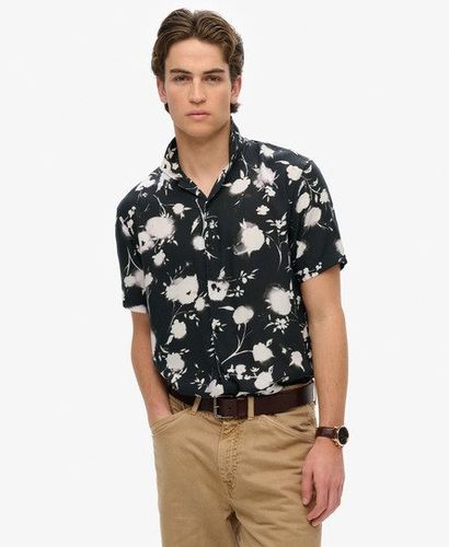 Men's Short Sleeve Printed Shirt Black / Abstract Floral Mono - Size: L - Superdry - Modalova