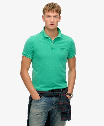 Men's Destroyed Polo Shirt Green / Retro Green - Size: S - Superdry - Modalova