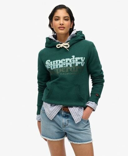 Women's Stacked Hoodie Green / Dark Pine Green - Size: 8 - Superdry - Modalova