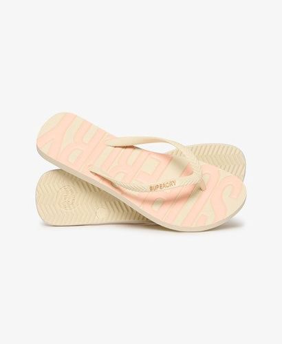 Women's Core Logo Flip Flops White / Rice White/coral - Size: 5-6 - Superdry - Modalova
