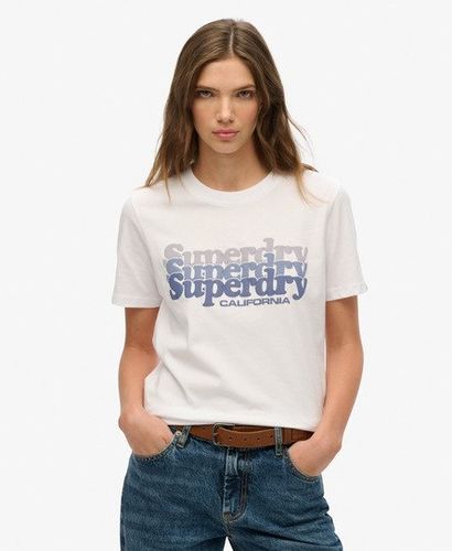 Women's Stacked T-shirt White / Optic - Size: 10 - Superdry - Modalova