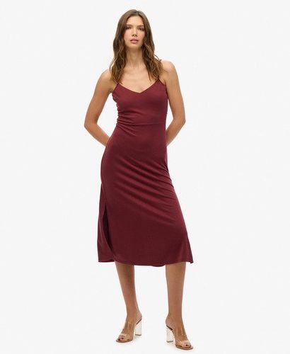 Women's Jersey Open Back Dress Brown / Port Brown - Size: 14 - Superdry - Modalova