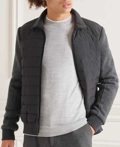 Men's Studios Padded Knit Mix Jacket Dark Grey / Tar Marl - Size: S - Superdry - Modalova