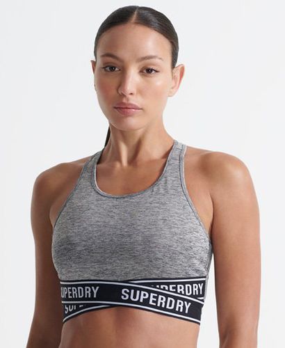 Women's Training Core Cross Bra Grey / Grey Marl - Size: 10 - Superdry - Modalova