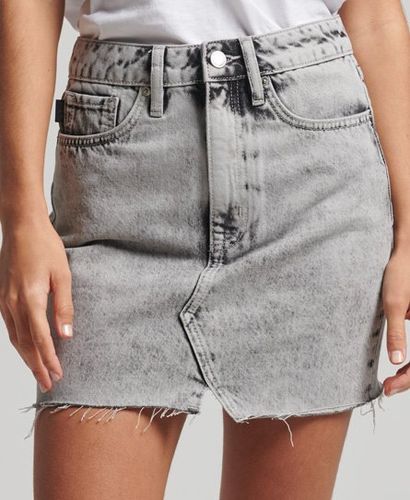 Women's Vintage Denim Mini Skirt Grey / Grey Marble - Size: 26 - Superdry - Modalova