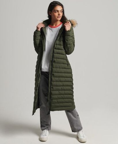 Women's Super Longline Fuji Coat Green / Dark Moss - Size: 8 - Superdry - Modalova