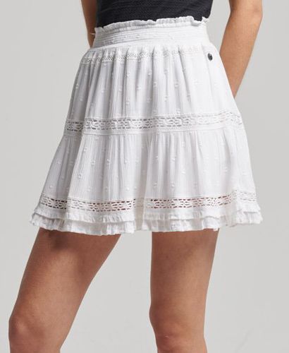 Women's Vintage Lace Mini Skirt White / Brilliant White - Size: 14 - Superdry - Modalova