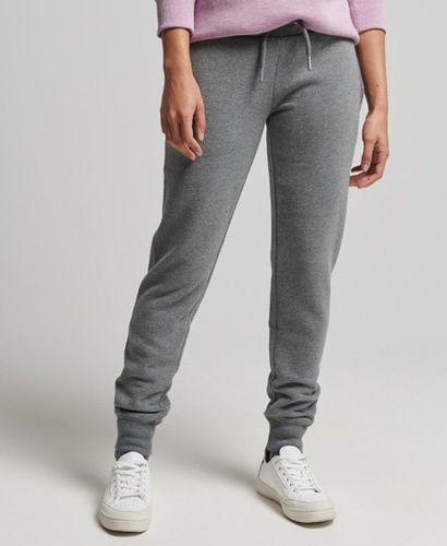 Women's Organic Cotton Vintage Logo Embroidered Joggers Grey / Rich Charcoal Marl - Size: 14 - Superdry - Modalova