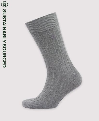 Unisex Organic Cotton Core Rib Socks Grey / Grey Marl - Size: S/M - Superdry - Modalova