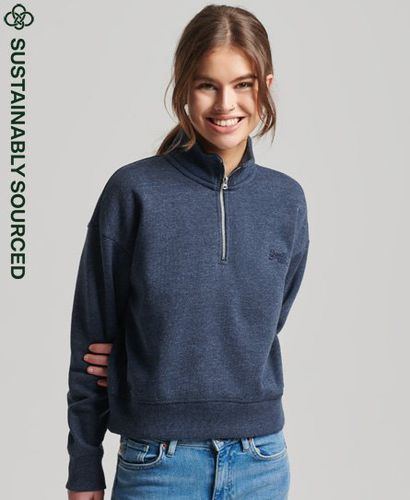 Women's Henley Sweatshirt aus Bio-Baumwolle mit Vintage Logo - Größe: 36 - Superdry - Modalova