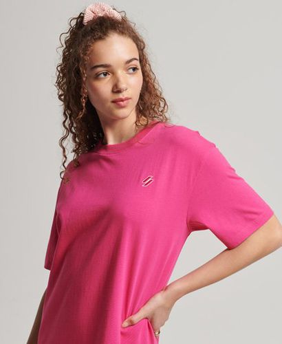 Women's Essential T-Shirt Dress Pink / Raspberry Sorbet - Size: 10 - Superdry - Modalova