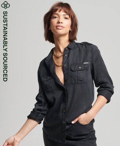 Women's Military Shirt / Bison Black - Size: 12 - Superdry - Modalova