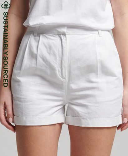 Women's Studios Linen Shorts White / Optic - Size: 10 - Superdry - Modalova