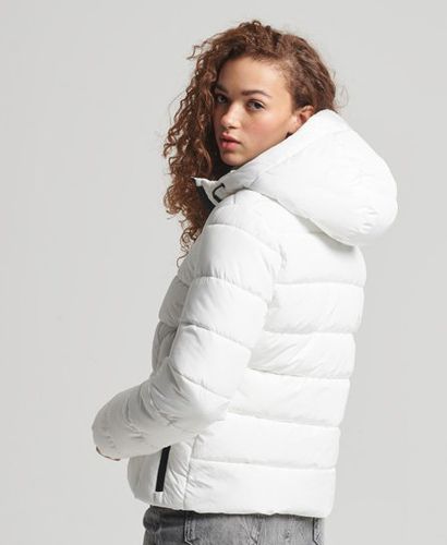 Women's Hooded Spirit Sports Puffer Jacket / Optic - Size: 12 - Superdry - Modalova