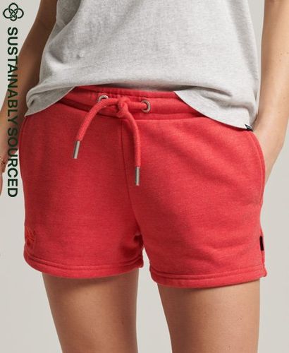 Women's Organic Cotton Vintage Logo Jersey Shorts Red / Papaya Red Marl - Size: 16 - Superdry - Modalova