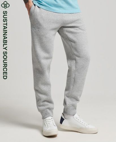 Men's Organic Cotton Vintage Logo Embroidered Joggers Light Grey / Athletic Grey Marl - Size: L - Superdry - Modalova