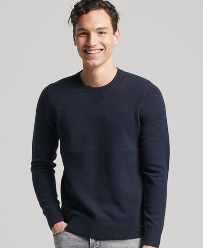 Men's Lambswool Crew Jumper Navy / Eclipse Navy - Size: Xxl - Superdry - Modalova