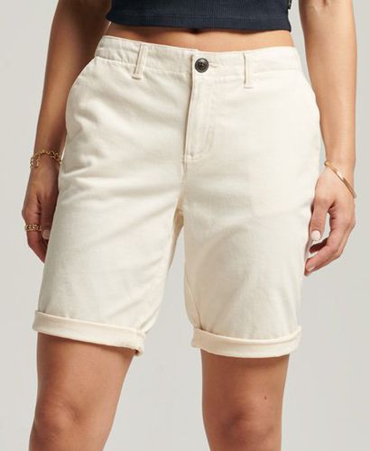 Women's City Chino Shorts Cream / Oyster - Size: 12 - Superdry - Modalova