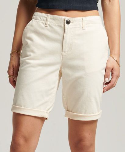 Women's City Chino Shorts Cream / Oyster - Size: 6 - Superdry - Modalova