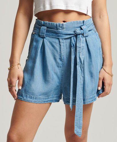 Women's Desert Paperbag Shorts Light Blue / Indigo Light - Size: 6 - Superdry - Modalova