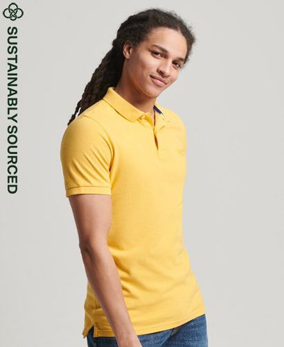 Men's Organic Cotton Vintage Washed Pique Polo Shirt Yellow / Utah Gold - Size: S - Superdry - Modalova