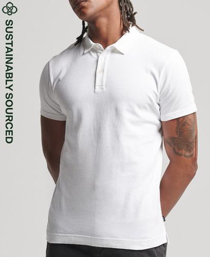 Men's Studios Organic Cotton Jersey Polo Shirt White / Optic - Size: Xxl - Superdry - Modalova