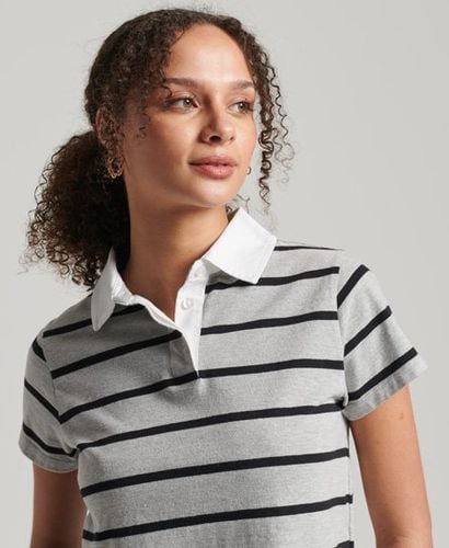 Women's Vintage Stripe Rugby Top Light Grey / Grey Marl/black - Size: XS/S - Superdry - Modalova